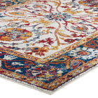 Modway Entourage Samira Distressed Vintage Floral Vintage Medallion Area Rug - 8 ft W x 10 ft L - Multicolored-High-Density / Machine-Woven