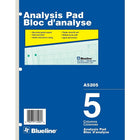 Blueline Analysis Pad, A5205, 5 Columns-A5205, 5 Columns