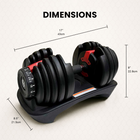 MotionGrey BDST Adjustable Dumbbell, Barbell Converter and Stand Bundle for Home Gym - 5-52.5 lb - 1 Set-Colour: Black