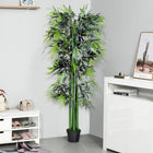Outsunny 6' Artificial Bamboo Tree in Pot - Green-A stable nursery pot provides a stable base 