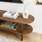 Modway Torus Oval Wood TV Stand - Walnut-70 Inches