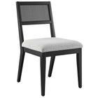 Modway Nimba Faux Rattan Fabric Dining Chairs - Heathered Weave Light Grey - 2 Pack-Assembly Required