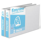 Davis Group Easyview Premium 11" x 17" Spreadsheet Binder - Angle D Ring - Customizable - 1.5" - White - 2 Pack-3 Ring Binder