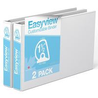 Davis Group Easyview Premium 11" x 17" Spreadsheet Binder - Angle D Ring - Customizable - 1.5" - White - 2 Pack-3 Ring Binder