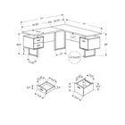 Monarch Specialties 7618 70" Computer Desk - White/ Concrete/ Silver Metal/ L/R-Assembly required: Illustrated instructions and all hardware are provided for convenience (additional tools may be needed).