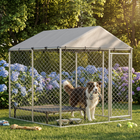 PawHut Covered Dog Kennel for Small/Medium Dogs - 6.6' x 6.6' x 6.6' -Plenty of room for play and comfort

