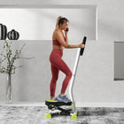 Soozier Stepper Exercise Machine with Handlebar - White & Green-LCD monitor shows time, step count, and calories burned