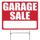 Cosco Garage Sale Sign and Metal Stake Kit - 15" x 19" - Red and White-Ideal for garage sales, yard sales, and community events, this 15" x 19" sign ensures clear and visible messaging