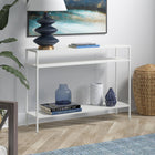 Hudson&Canal Ricardo 42"W Console Table with Metal Shelves - Matte White-Clean with a soft, dry cloth and no harsh chemicals or abrasive cleaning materials