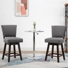 HOMCOM Swivel Bar Stools with Rubber Wood Legs and Footrests - Dark Grey - 2 Pack-Breathable linen-feel fabric with thick padding provide comfort
