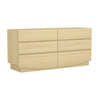 Manhattan Comfort Ardea 72" Contemporary 6-Drawer Double Dresser - Natural Oak-Easy assembly with included hardware and instructions