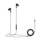 Basic Tech Wired In Earbuds with Volume Control And Mic - Charcoal-Comfortable