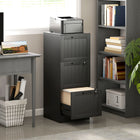 HOMCOM 3-Drawer Letter/A4 Filing Cabinet with Lock - Black-Small footprint conserves valuable floor space
