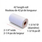 Eddie’s Thermal Paper Roll - 2-1/4" x 42' - 100 Pack (BPA Free)-Features an end-of-roll red line indicator