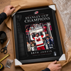 Frameworth Carolina Hurricanes 2026 Stanley Cup Champions: Seth Jarvis PhotoGlass Framed Photo - 18" W x 22" H-Product-type accurate build: PhotoGlass construction fuses the image to the glass itself and the glass surface wipes clean with a soft dry cloth