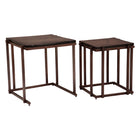 Zuo Shimai Nesting Table - Bronze - Set of 2-Recycled Sand Cast Glass rectangular shape tabletop
