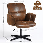 Homy Casa Relax Adjustable Height Office Chair - Suede Brown-The 4-star base without wheels provides stable support without the risk of rolling