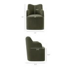 Modway Cordelle Linen Blend Swivel Dining Chair - Sage-Slipcovered Upholstered Design