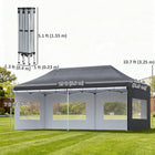Outsunny 20 ft W x 10 ft L Pop-Up Canopy Instant Tent Shelter with Roller Bag - Black-Three-level adjustable legs to change the height easily