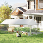 PawHut Outdoor Dog Run with Adjustable & Rotatable Bowls - 19.7' x 7.5' x 7.5'-Snap-together tubes allow for faster setup 