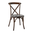 Flash Furniture HERCULES Series Stackable Mahogany Wood Cross Back Chair-400 lb. Weight Capacity