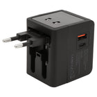 Helix 4-in-1 International Adapter - Black-USB-A & USB-C Ports For Dual Charging