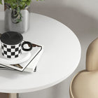 HOMCOM Round Bar Table 360° Swivel Top and Steel Base - White-The MDF tabletop features a melamine finish for protection
