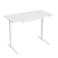 Uplite Electric Height Adjustable Desk with Glass Top - White-Effortlessly transition between sitting and standing positions with the touch of a button with 3 preset memory panel