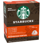 Nespresso Starbucks Vertuo Columbia Capsules - 8 Pack-This medium-roast coffee has a profile level intensity of 7 with balanced and nutty notes and is crafted with 100% Colombian coffee beans