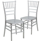 Flash Furniture HERCULES PREMIUM Series Silver Resin Stacking Chiavari Chairs - 2 Pack-1000 lb. Weight Capacity