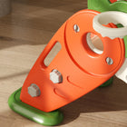 Qaba 3 in 1 Foldable Toddler Slide with Basketball Hoop, Carrot-Themed - Orange-Colour: Orange 
