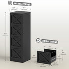 HOMCOM 4-Drawer Letter/A4 Filing Cabinet - Black-Equipped with quiet metal slides, ensuring drawers open and close smoothly
