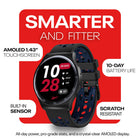 Reebok Pulse Smartwatch - 45 mm - Midnight Steel-Google Fit, Apple Health Kit, and Strava integration syncs every session automatically