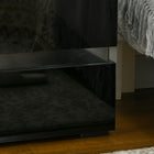 HOMCOM LED Nightstand with 2 Drawers - Black-The footpads can protect your tabletop from scratches