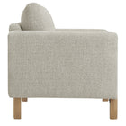 Modway Hawken Boucle Fabric Accent Armchair - Parchment Beech-Assembly Required