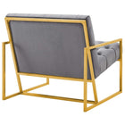 Modway Bequest Gold Stainless Steel Performance Velvet Accent Chair - Grey-Dense Foam Padding