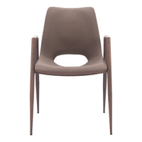Zuo Desi Dining Chair - Brown/Walnut - Set of 2-Plush and durable faux leather fabric