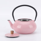 Minimal Enamelled Cast Iron Teapot - Classic Pink - 0.6 L-Distributes heat evenly, maintains temperature longer
