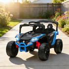Qaba 12V Kids Ride On Truck with Dual Motors - Blue-Dual modes with a parental remote for enhanced safety and control
