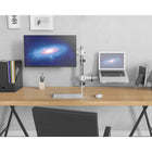 ShoppingAll Adjustable Dual Monitor & Laptop Mount Stand with 2 Swing Arms for Monitors up to 32" - White-7