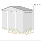 Outsunny Garden Storage Shed with Foundation Kit and Double Doors - 7' x 4' - Green-Built with the finest galvanized steel 