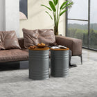 HOMCOM Nesting Tables - Grey-They can be used separately, together or nested to save space when not in use