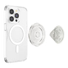 PopSockets PopGrip For Magsafe Round With Adapter Ring - Clear Glitter-50% stronger magnets*