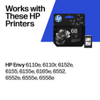 HP 68 Black Original Ink Cartridge-Cartridge yield (approx.): 160 pages