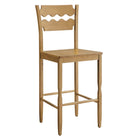 Modway Jax Oak Wood Bar Stool With Wavy Razor Back - Weathered Oak-Solid Oak Bar Stool