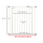 PawHut 29"-32" Wide Pet Gate with Door Dog Barrier Indoor for Stairs - White-Colour: White