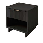 Manhattan Comfort Granville 18.11" Modern 1-Drawer Nightstand 2-Piece Set - Dark Grey-Open Contemporary Mop Base Side Legs. Adding Seamless Fashion Design and Durability