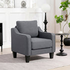 HOMCOM Armchair with Pocket Spring - Thick Padded for Living Room - Charcoal Grey-Extra-thick cushions for enhanced comfort 
