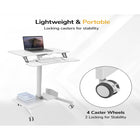 Mount-It! Mobile Sit-Stand Computer Workstation - White-Desktop Load Capacity: 33 lbs