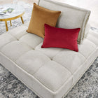 Modway Saunter Tufted Fabric Armless Chair - Beige-Dense Foam Padding